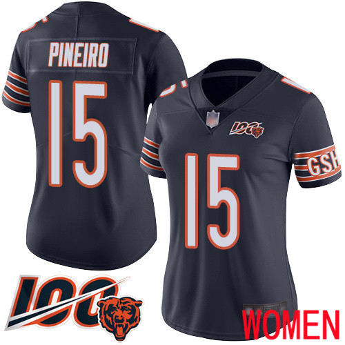 Chicago Bears Limited Navy Blue Women Eddy Pineiro Home Jersey NFL Football #15 100th Season